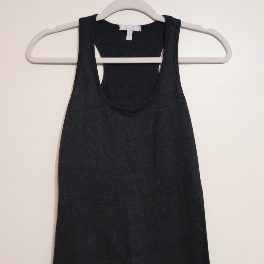 dELiA*s Racerback Tank Top Charcoal Gray Size Small